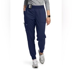 NWOT- Cherokee Workwear 5 Pocket Mid Rise Jogger Scrubs- Navy, size Small